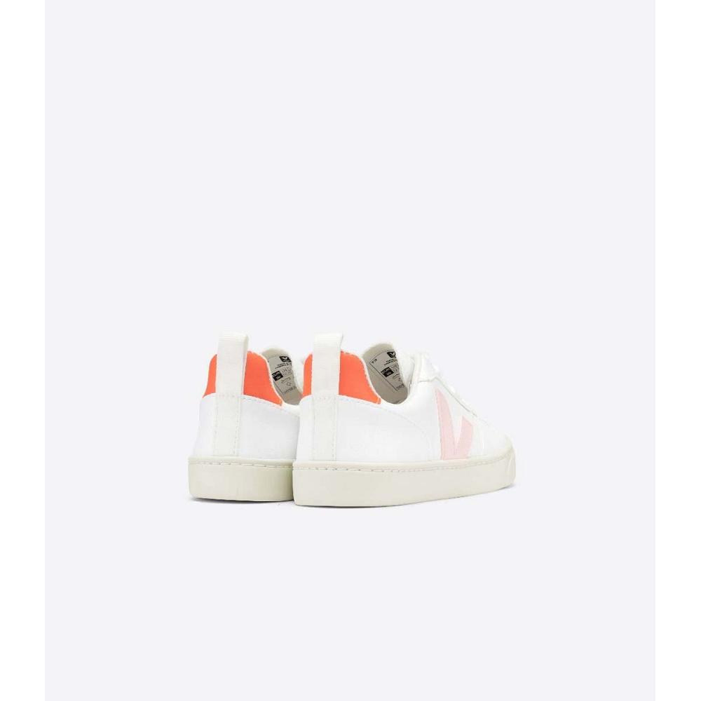 Veja V-10 LACE CWL Kids' Shoes White/Orange | CA 790EBC